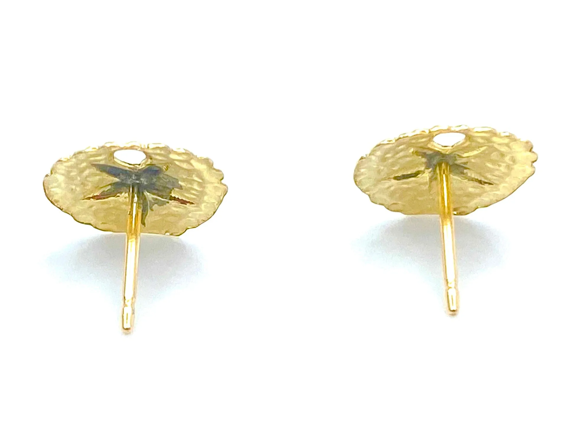 14KGF Sand Dollar Studs , Sku#891-4