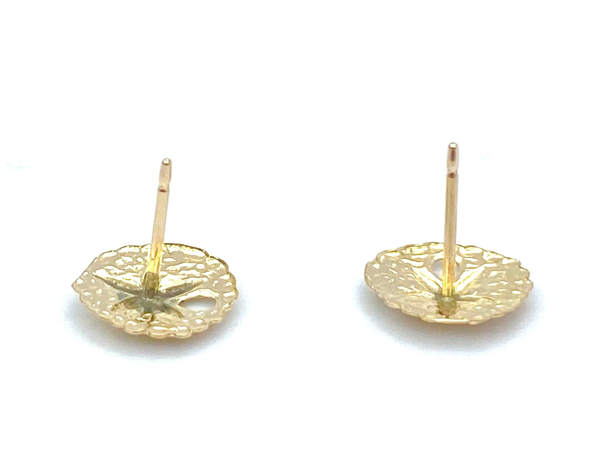 14KGF Sand Dollar Studs , Sku#891-4