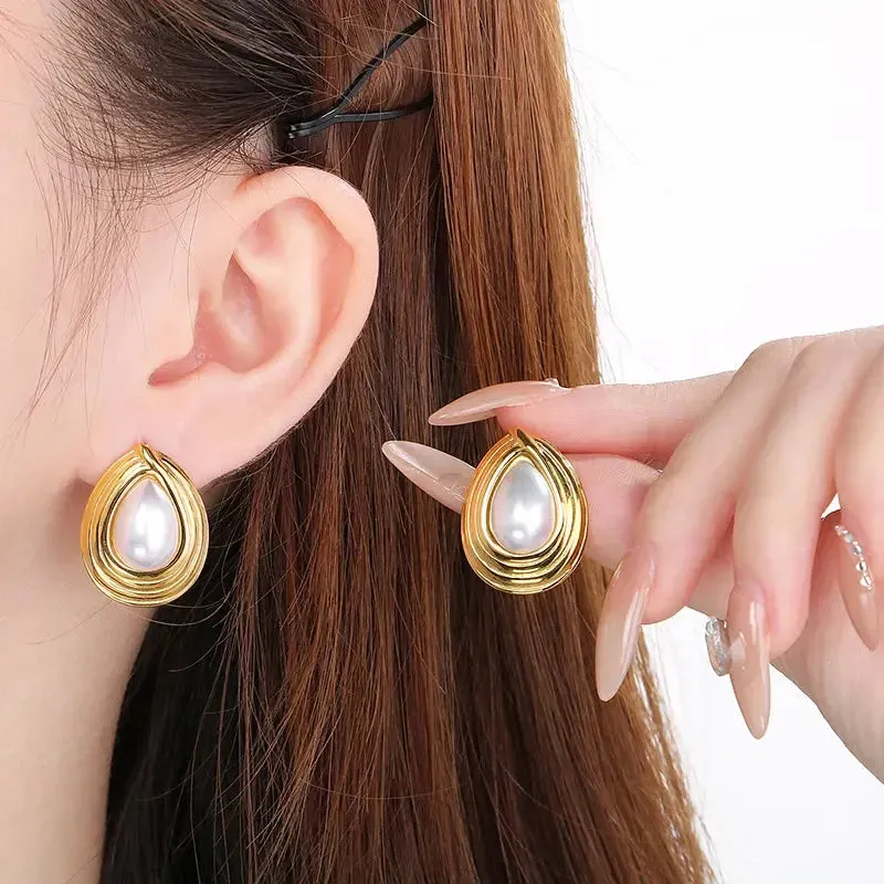 18K Gold Plated Vintage Style Ear Studs