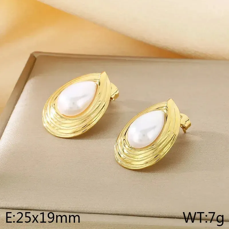 18K Gold Plated Vintage Style Ear Studs