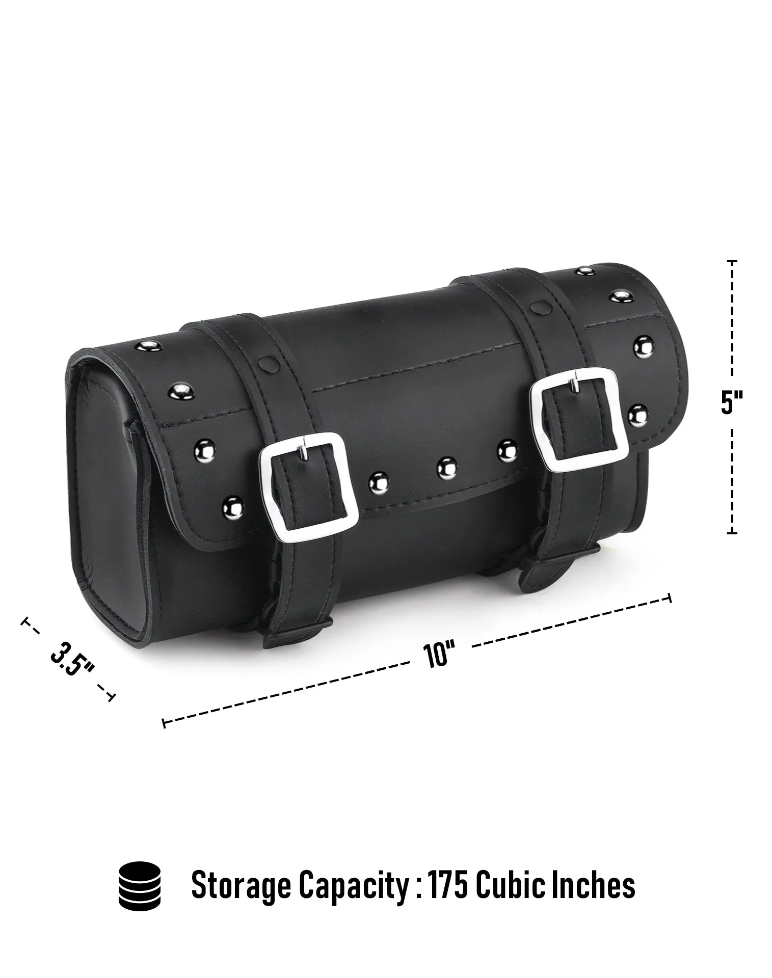 2L - Armor Studded Suzuki Leather Motorcycle Handlebar Bag