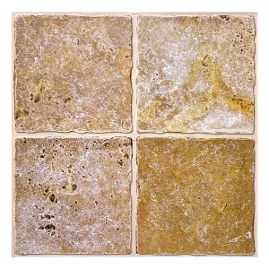 3D Tan Rock Stone Peel and Stick Wall Tile