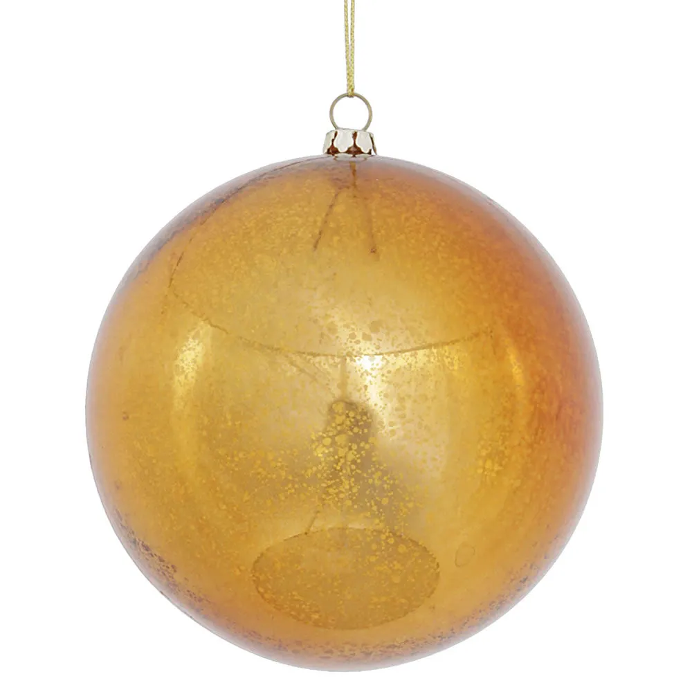 4PK - 4.75" Copper Shiny Mercury Ball Christmas Ornaments