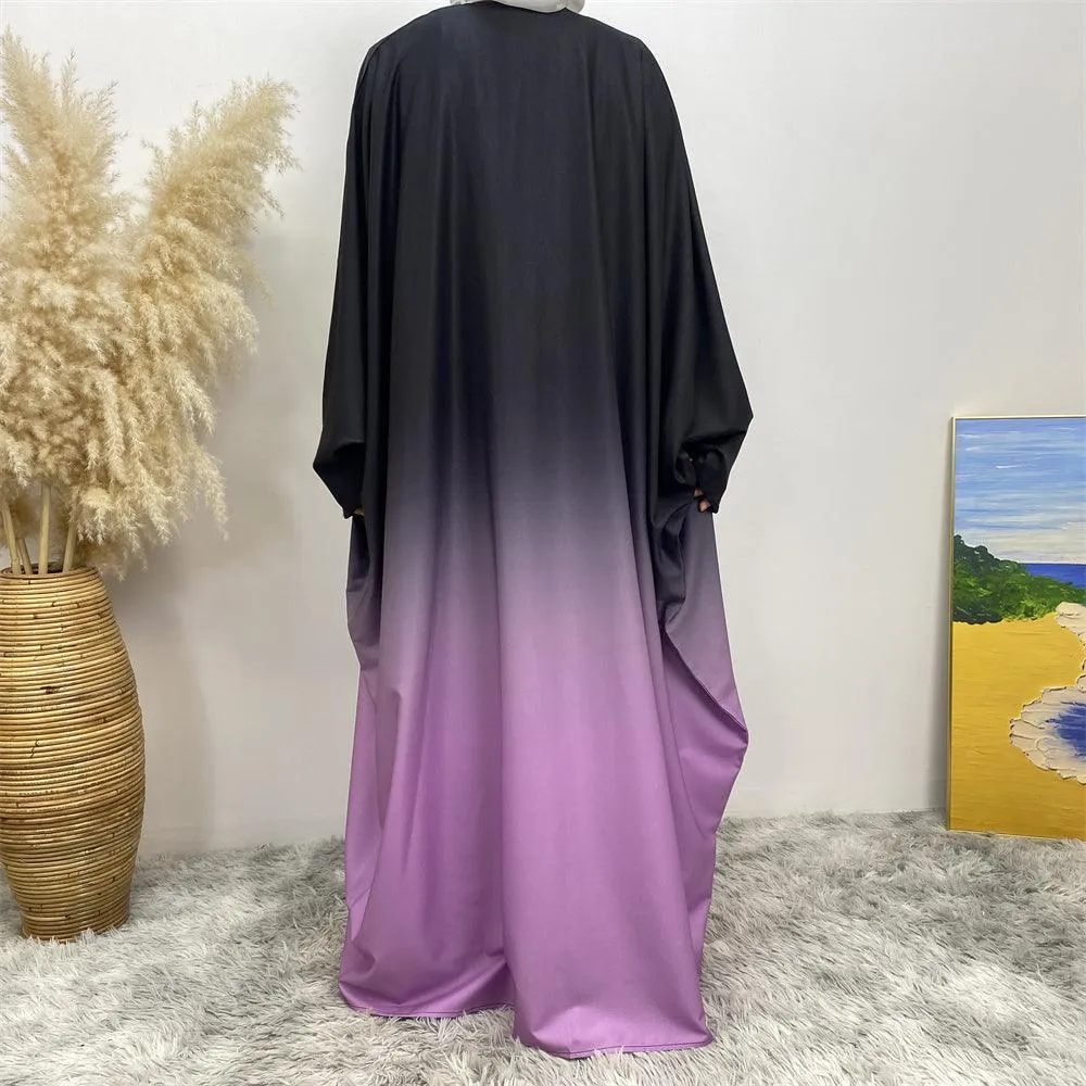 6750# 6 Colors Stunning Gradient Batwing Sleeve Open Cardigan