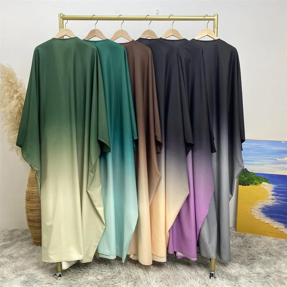 6750# 6 Colors Stunning Gradient Batwing Sleeve Open Cardigan