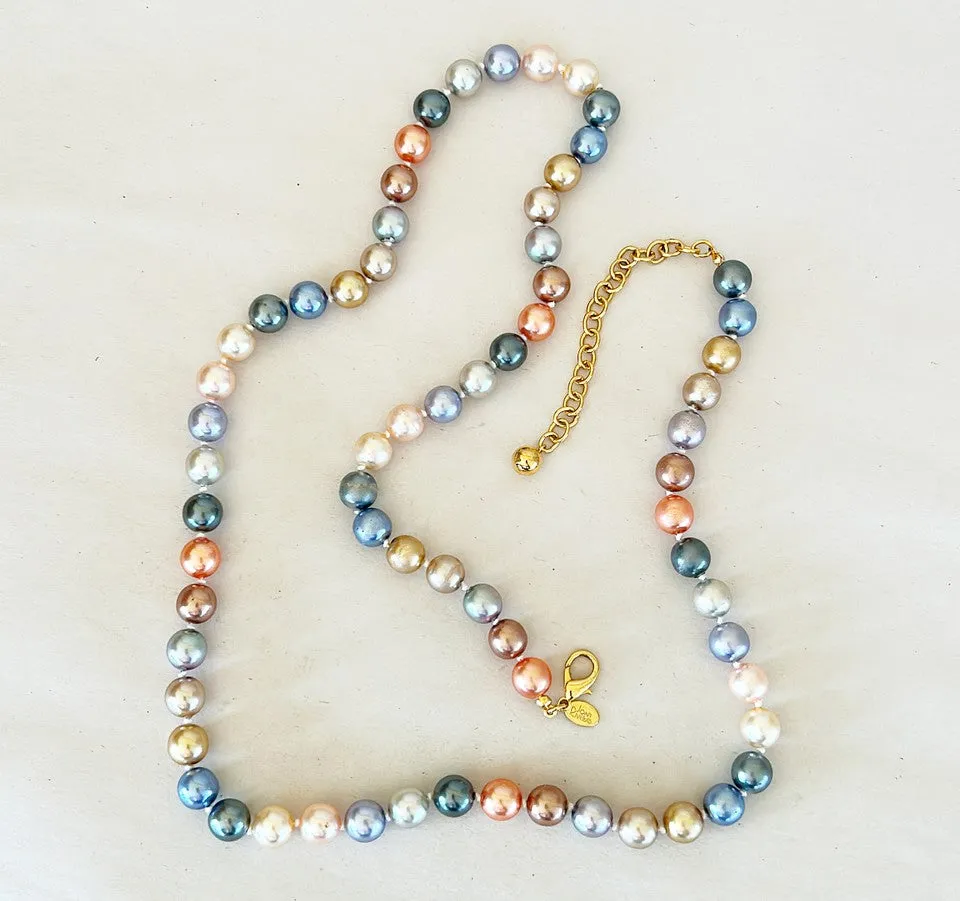 90’s sign Joan Rivers multi colored faux pearls