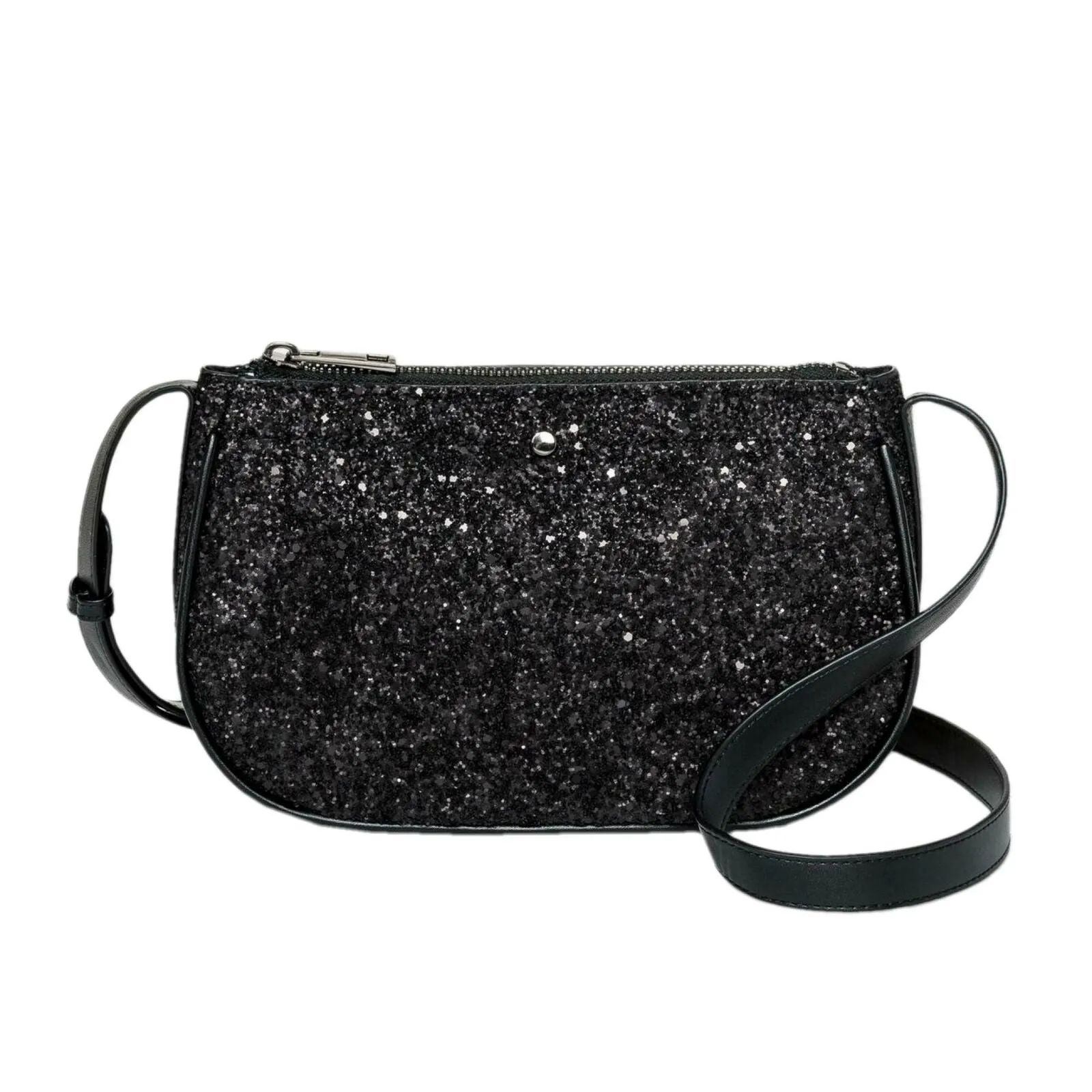 A New Day Zip Closure Glitter Crossbody Bag