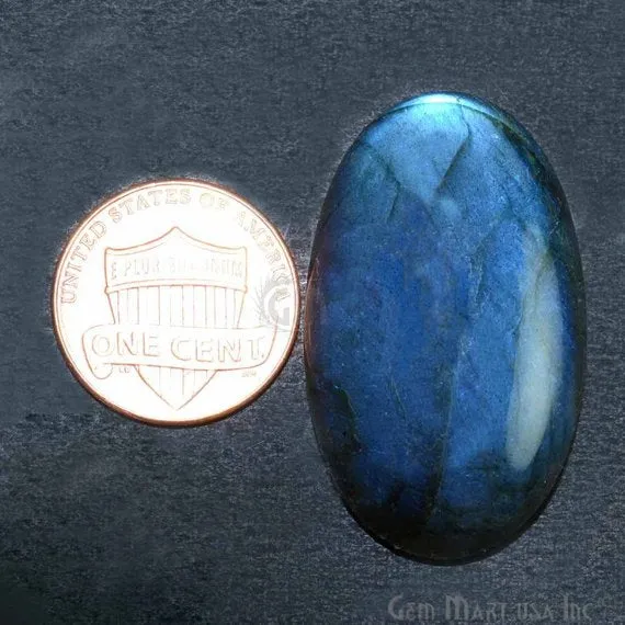 AAAmazing Labradorite 35x21mm Stunning Blue Fire Gem Cabochon