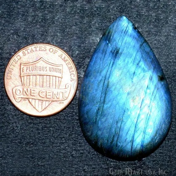 AAAmazing Labradorite 36x23mm Stunning Blue Fire Gem Cabochon