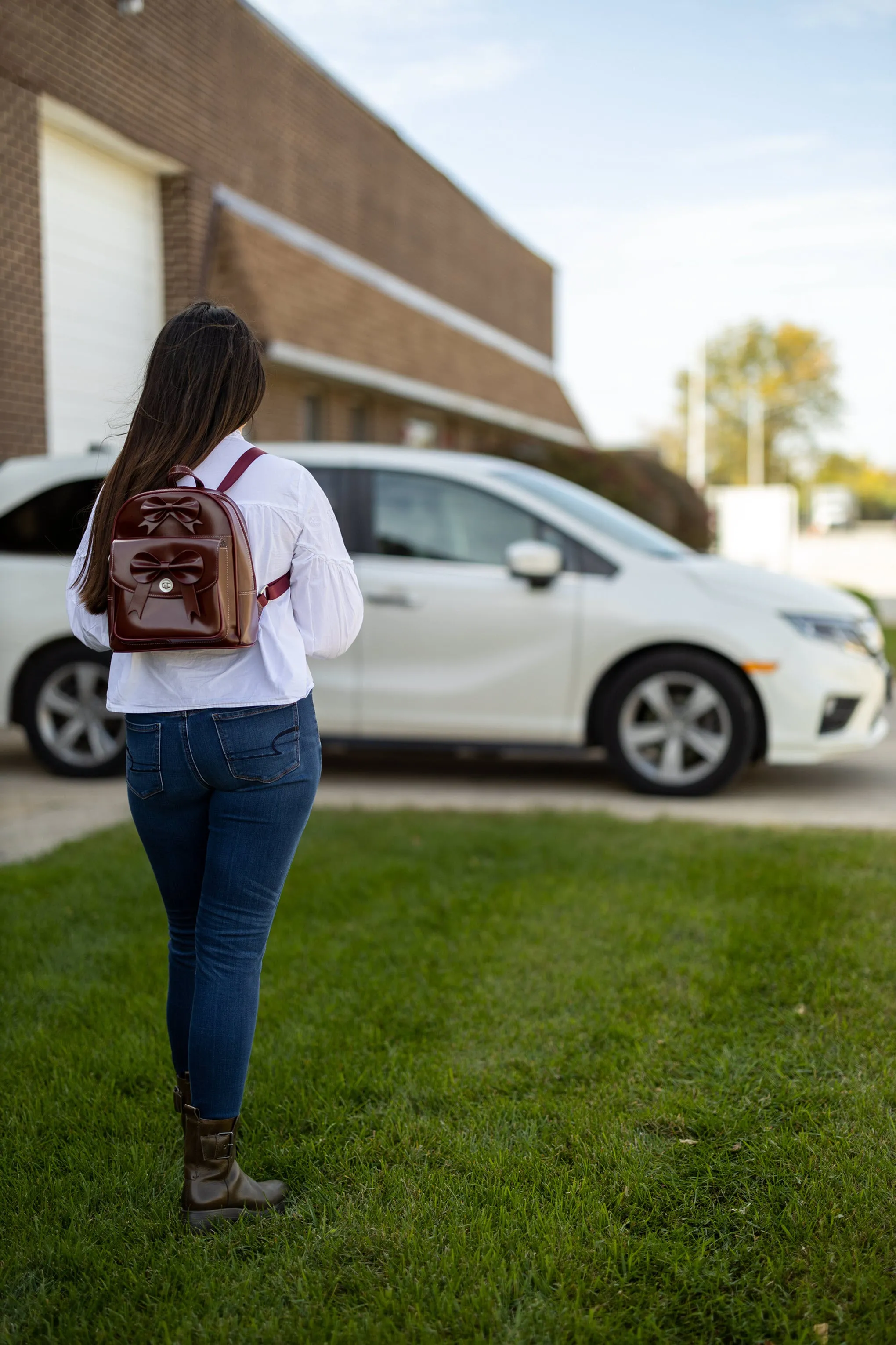 ACADIA | Leather Mini Bow Backpack