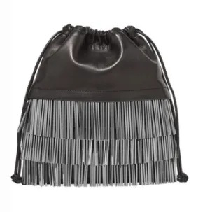 ALEXANDER WANG RYAN MINI FRINGED LEATHER BUCKET BAG