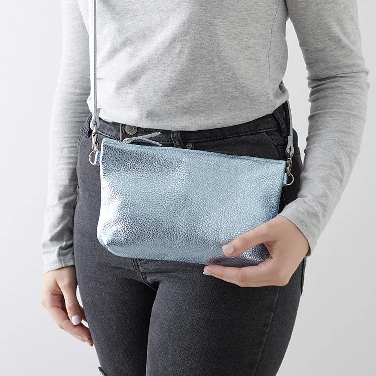 Aquamarine Leather Crossbody Bag