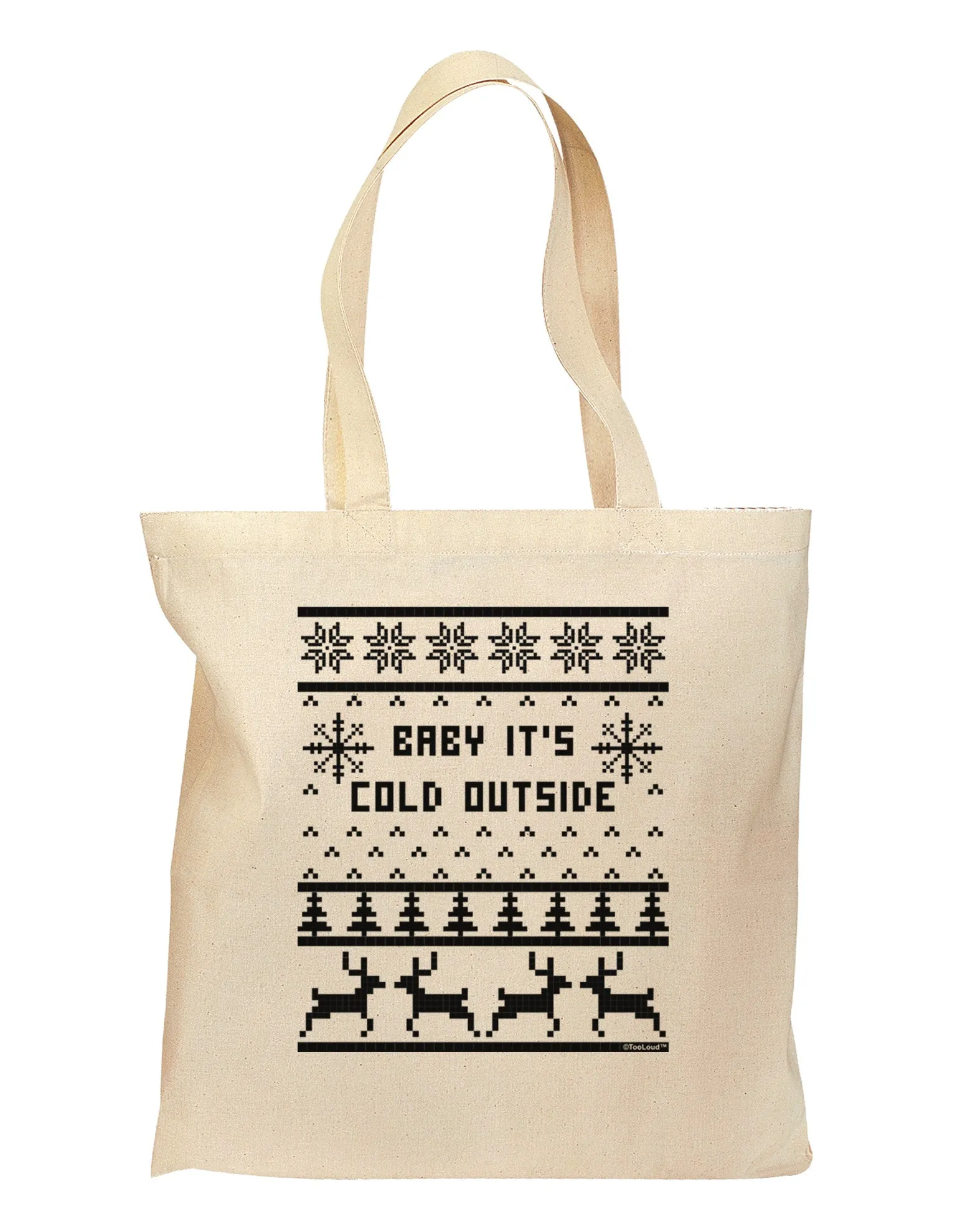 Baby It's Cold Outside Christmas Sweater Design Grocery Tote Bag