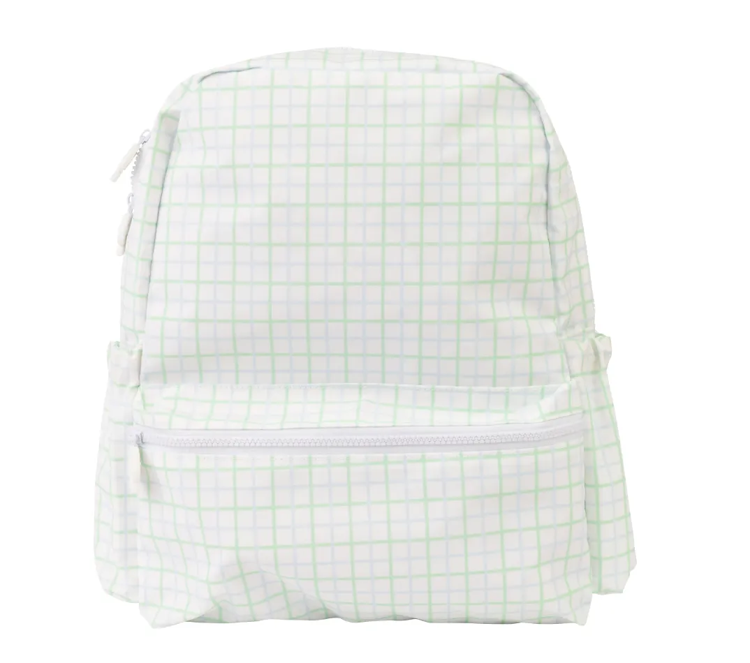 Backpack - Green and Blue Windowpane