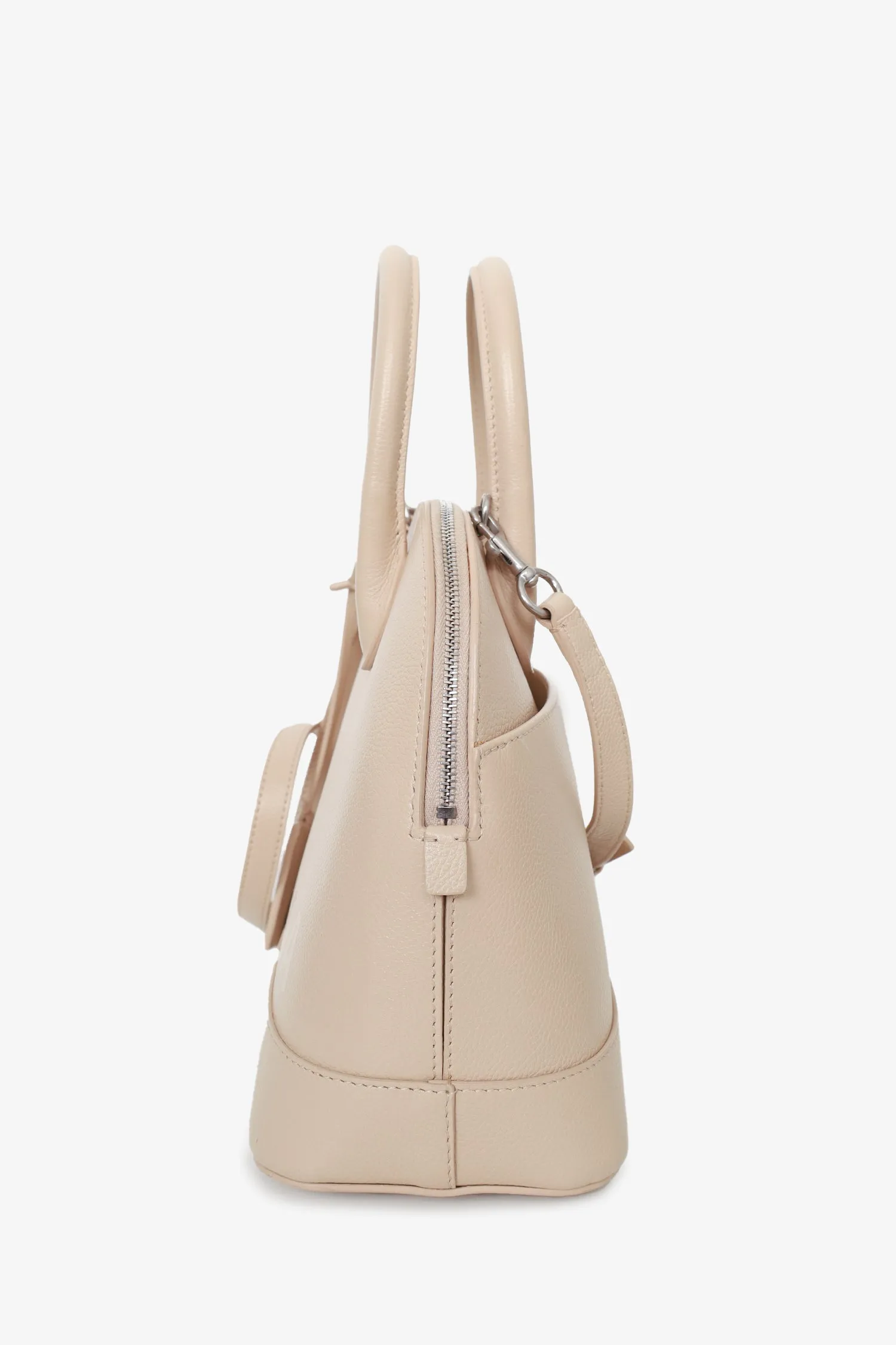 Balenciaga Beige Leather Tonal Ville S Top Handle Bag with Strap