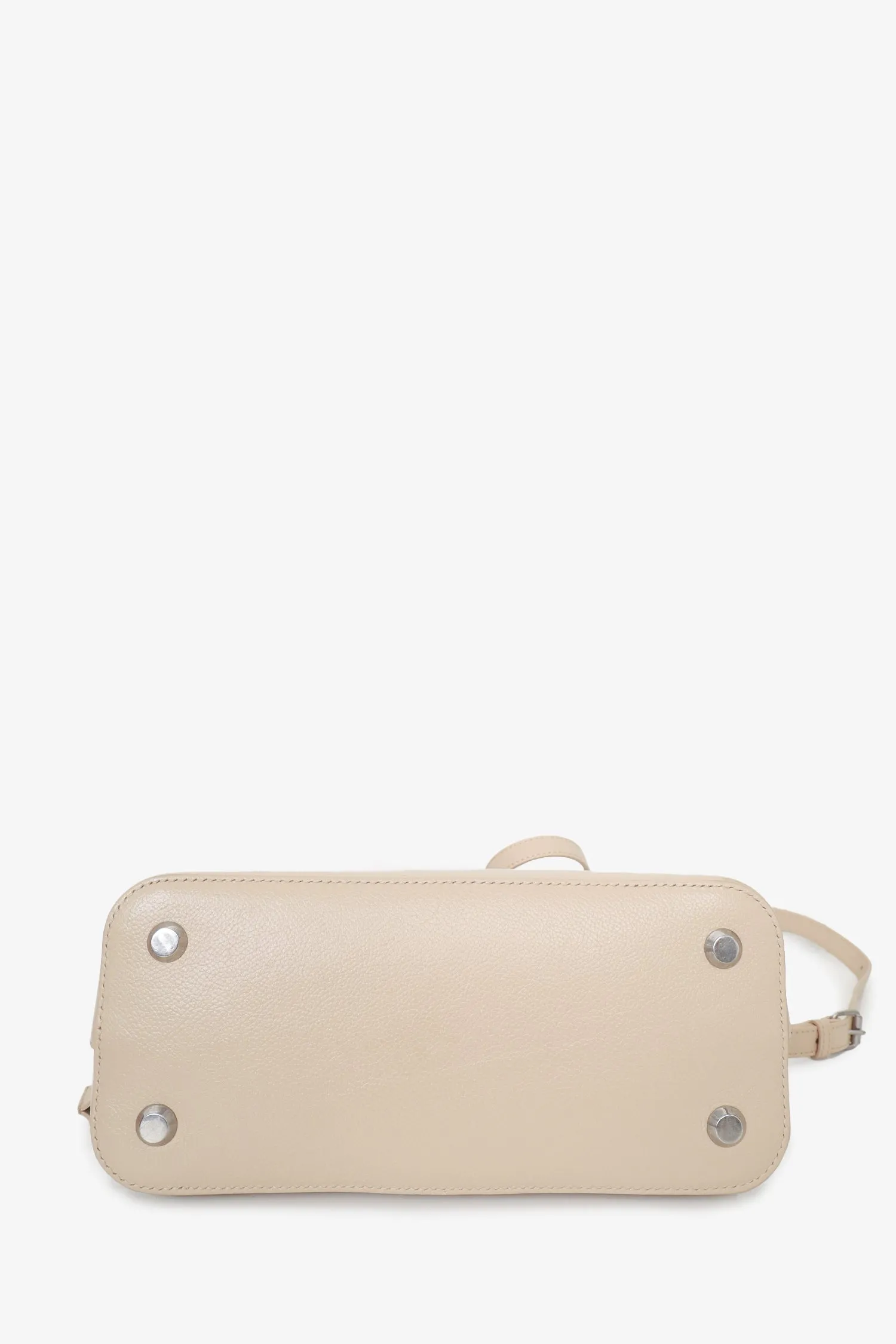 Balenciaga Beige Leather Tonal Ville S Top Handle Bag with Strap