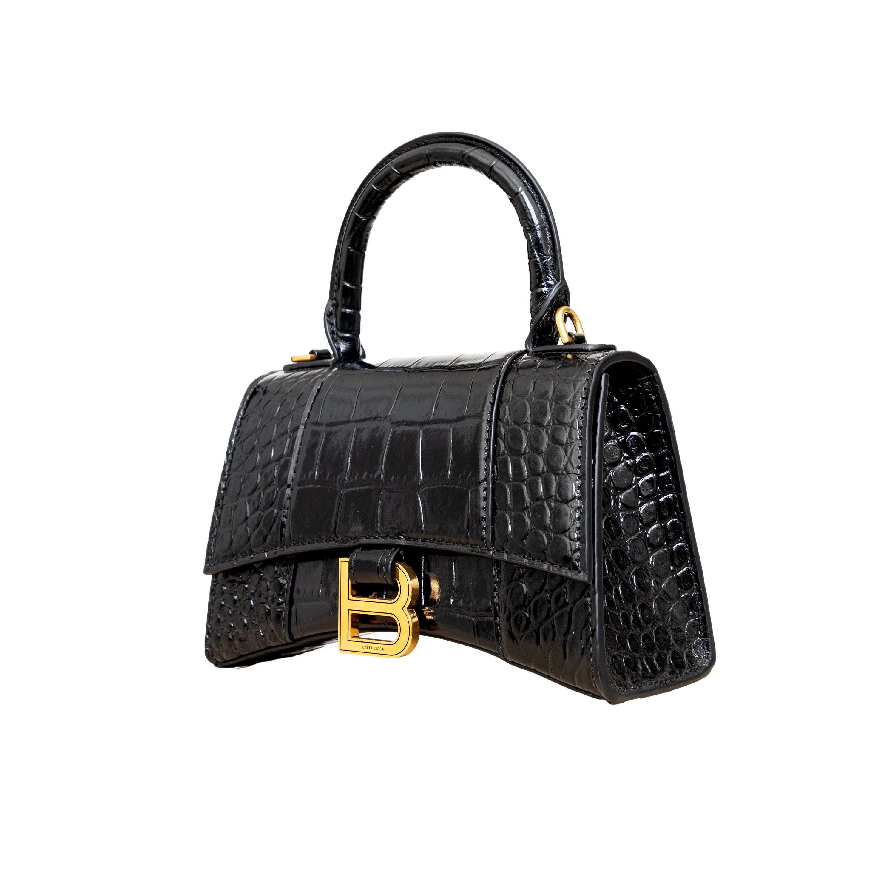 Balenciaga Crocodile Embossed Hourglass XS Bag - '20s