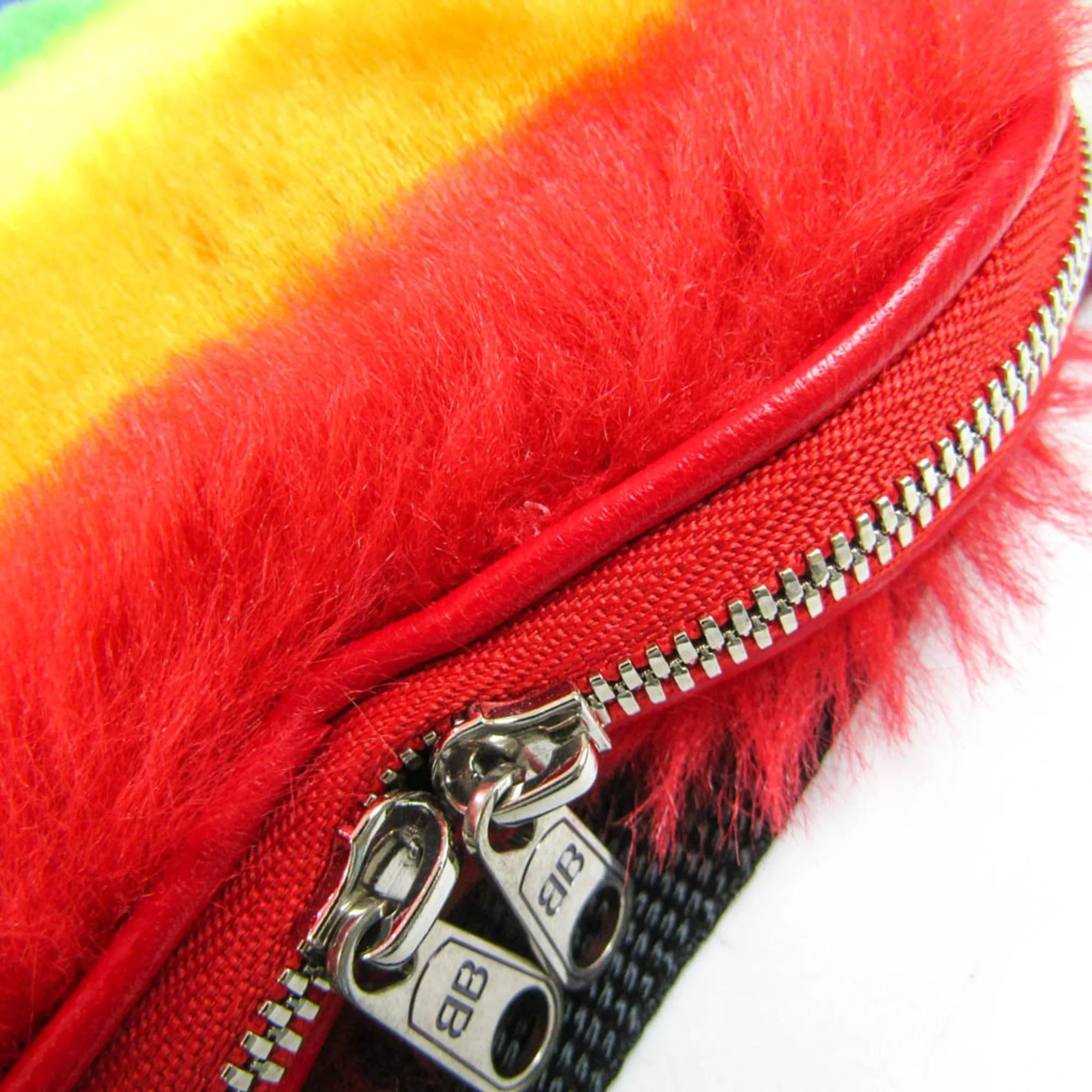 Balenciaga Heart-shaped Multicolour Fur Bag