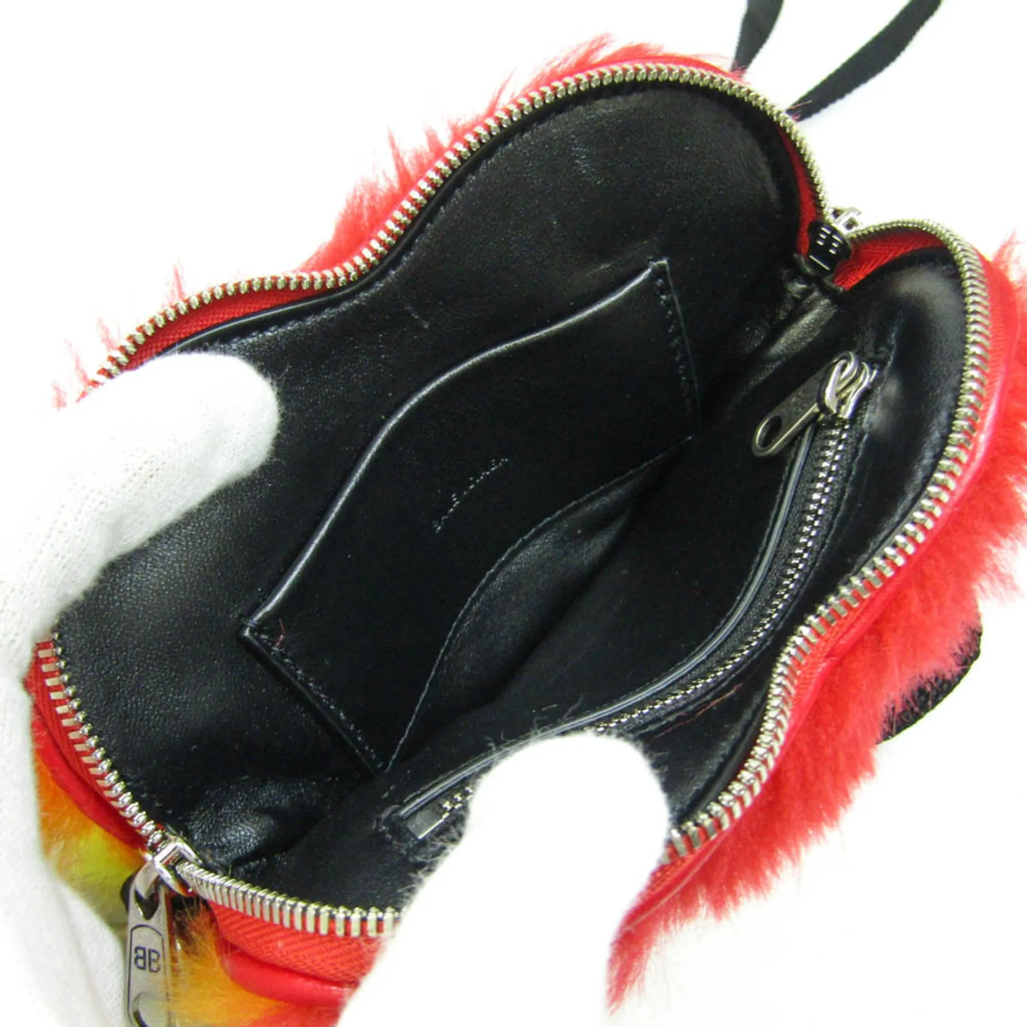 Balenciaga Heart-shaped Multicolour Fur Bag