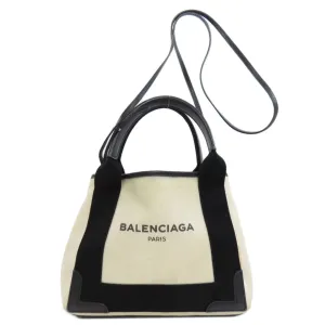 Balenciaga Navy Cabas Black Canvas Bag