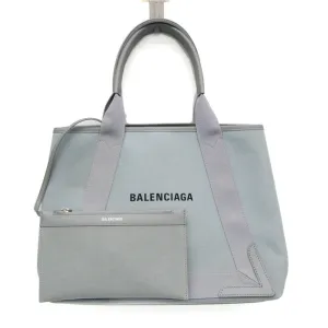 Balenciaga Navy Cabas Grey Leather Bag