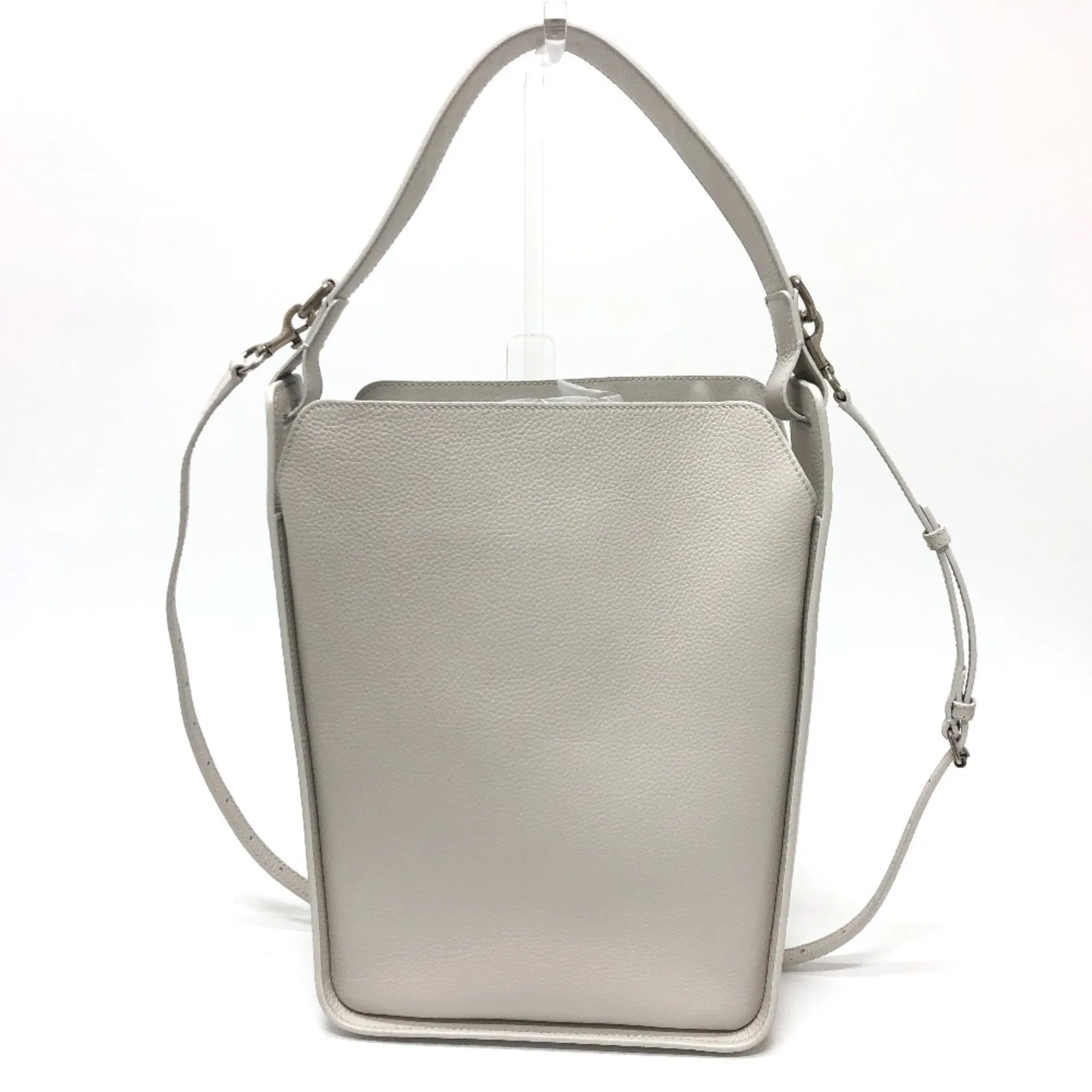 Balenciaga North South White Leather Bag