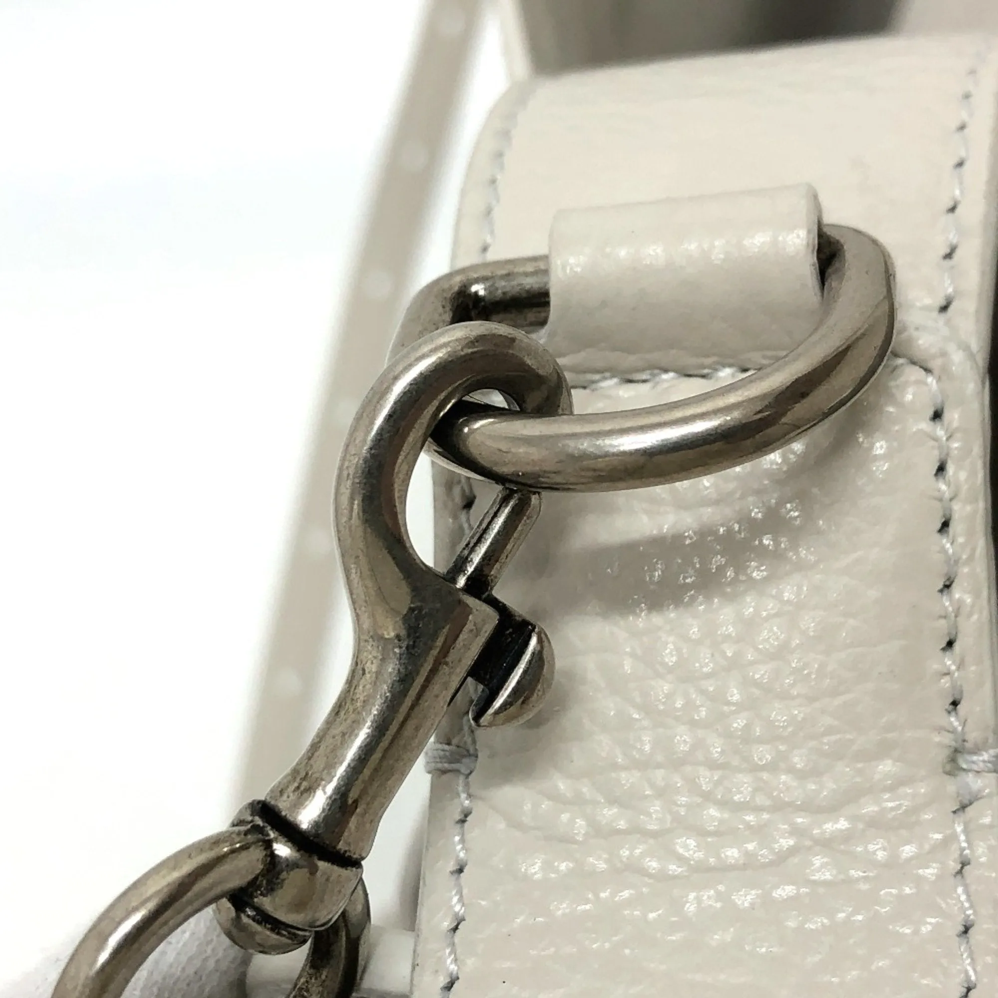 Balenciaga North South White Leather Bag