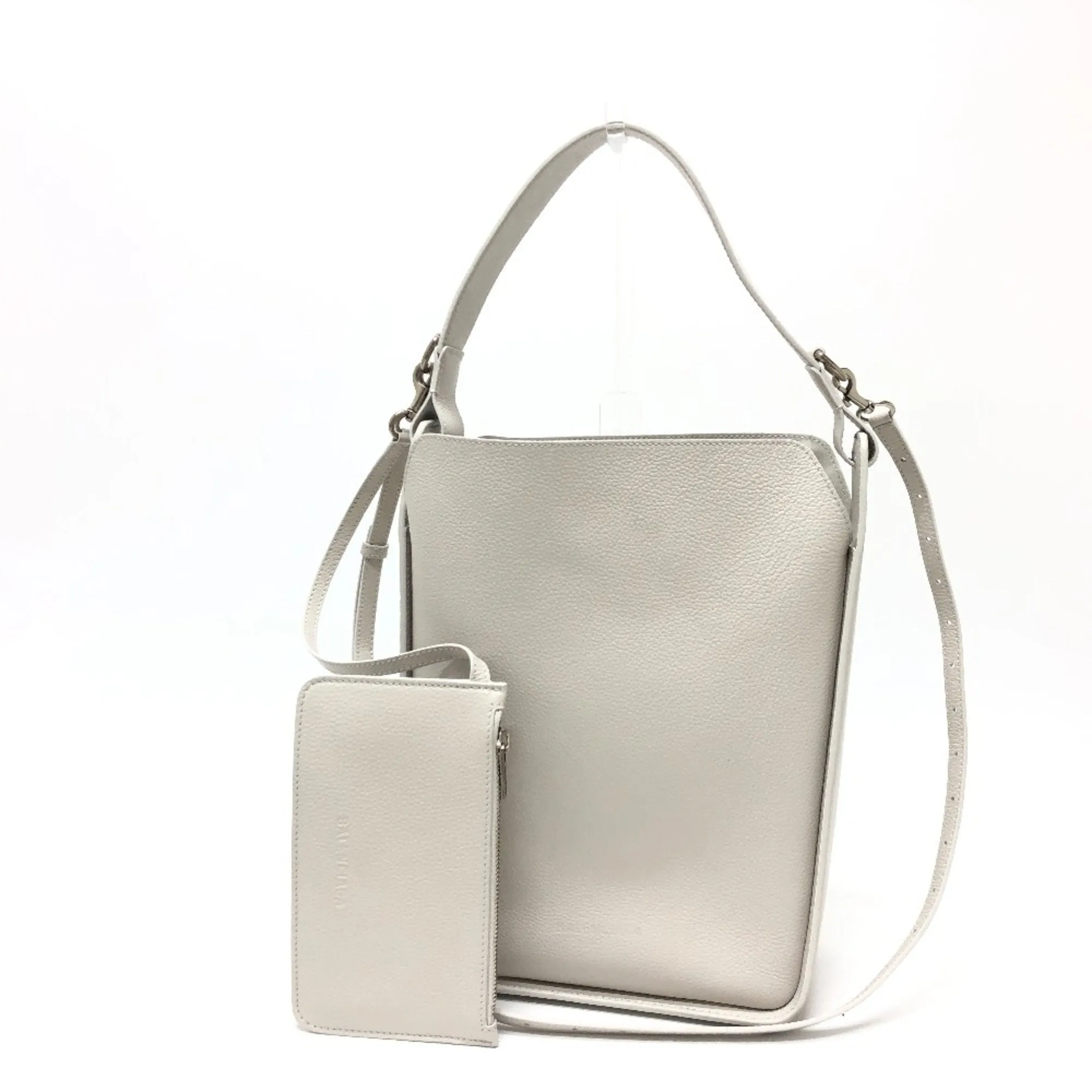 Balenciaga North South White Leather Bag