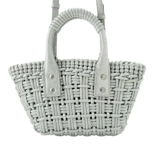 Balenciaga Silver Wicker Bag