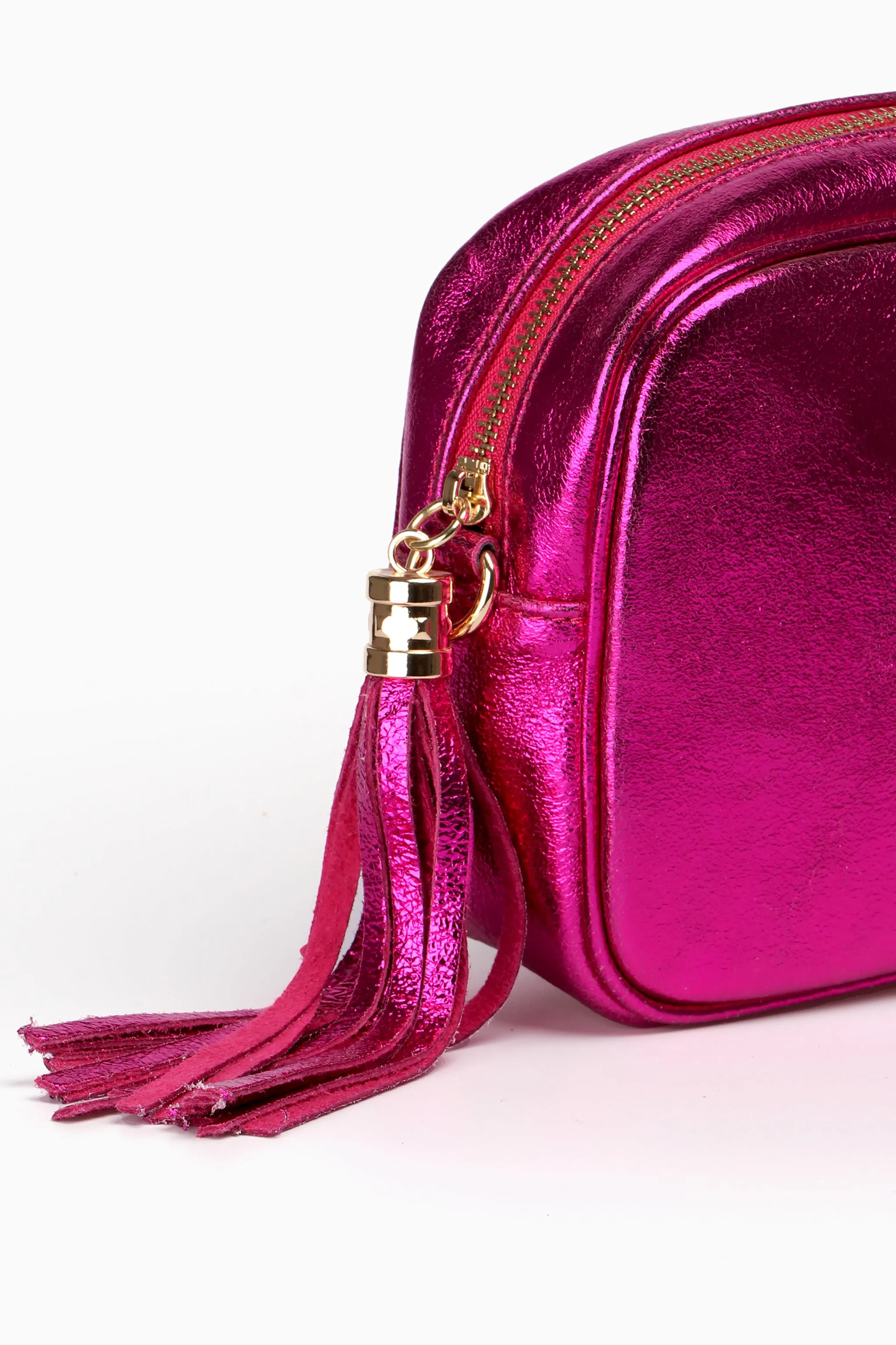 Beau Crossbody Bag - Raspberry, Metallic