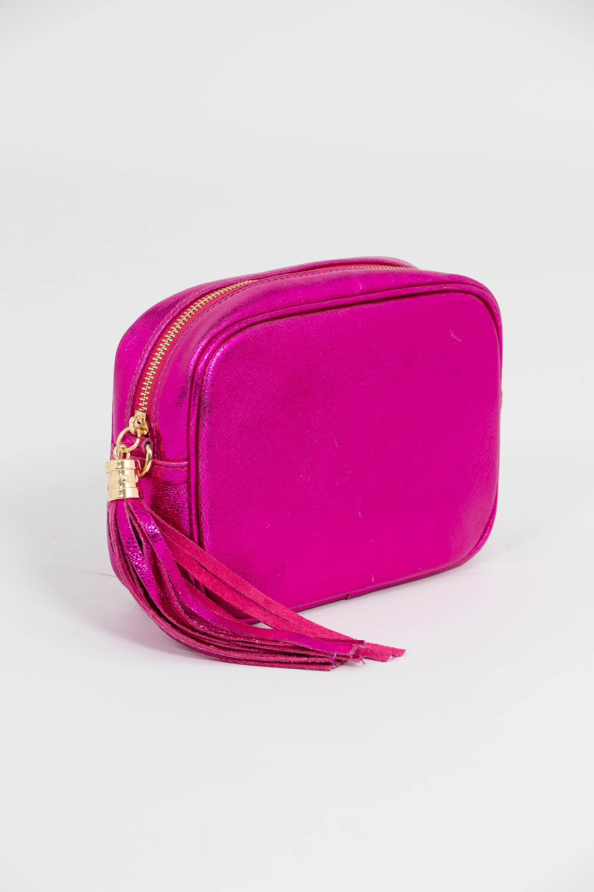 Beau Crossbody Bag - Raspberry, Metallic