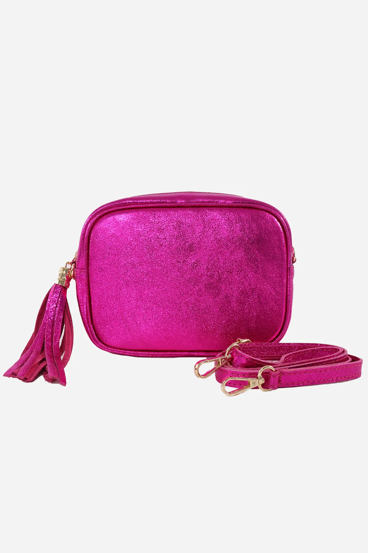 Beau Crossbody Bag - Raspberry, Metallic