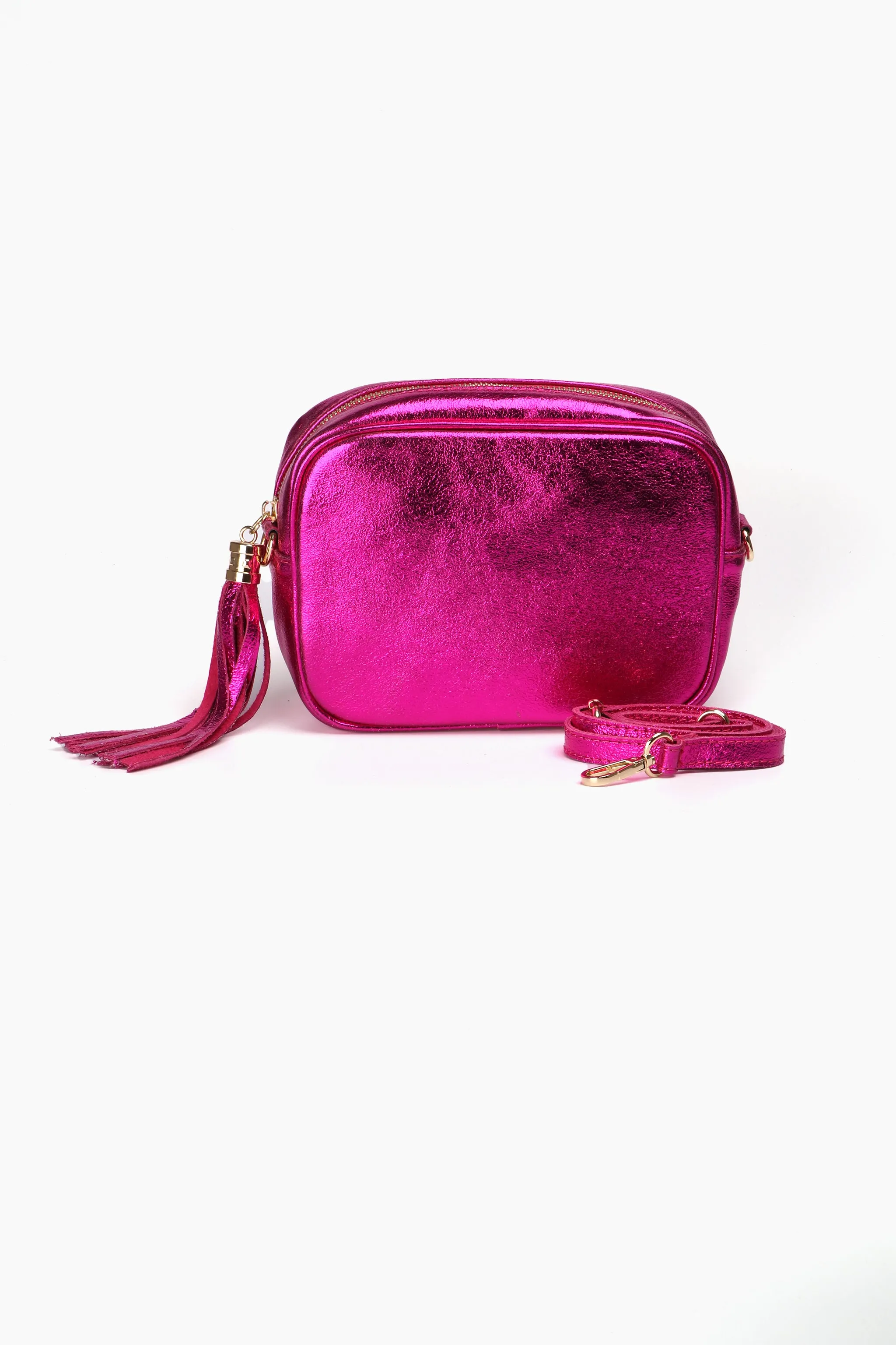 Beau Crossbody Bag - Raspberry, Metallic