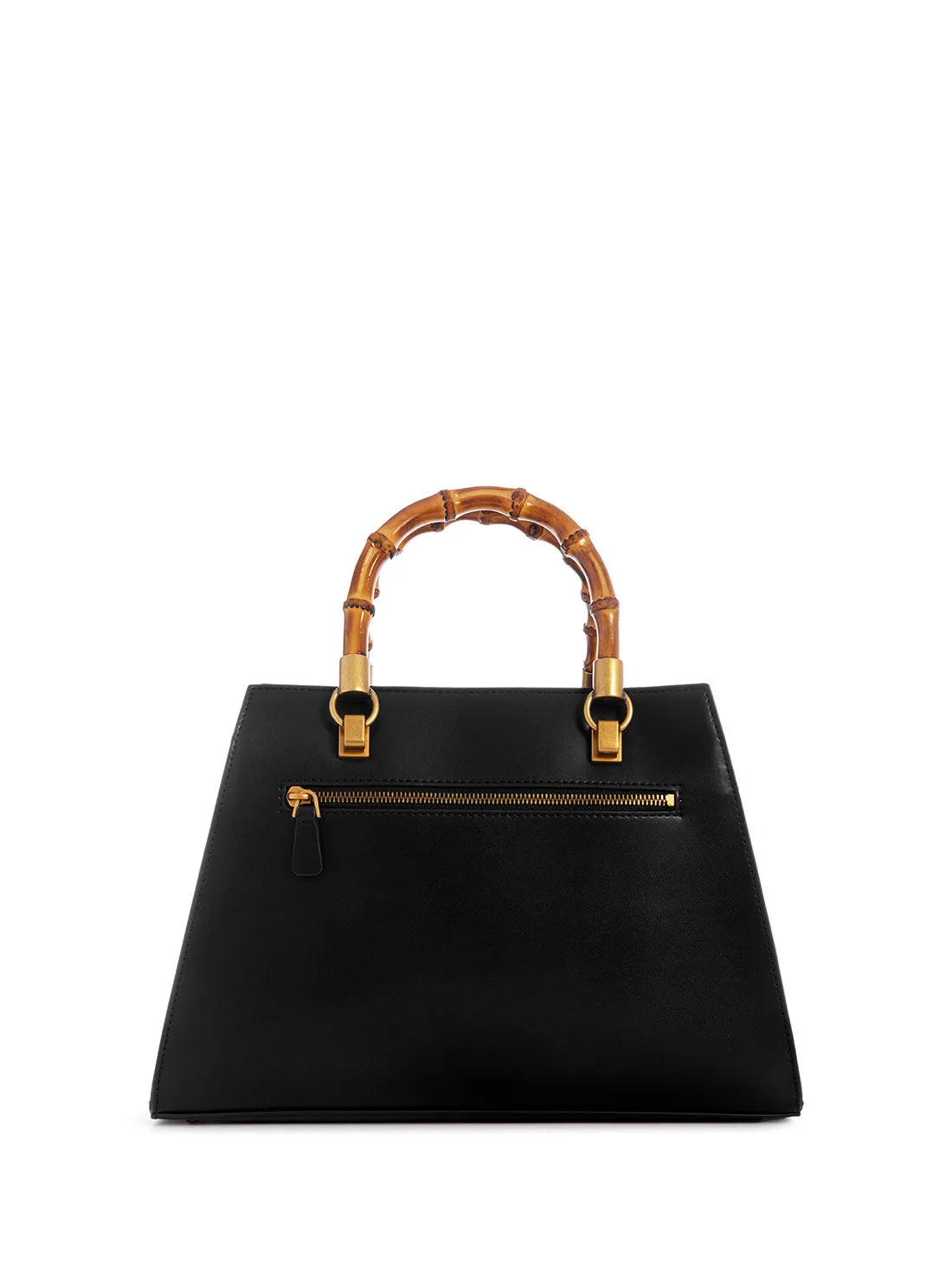 Black Stephi Bamboo Satchel Bag