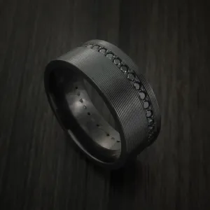 Black Titanium Eternity Men's Band with Stunning Black Diamonds