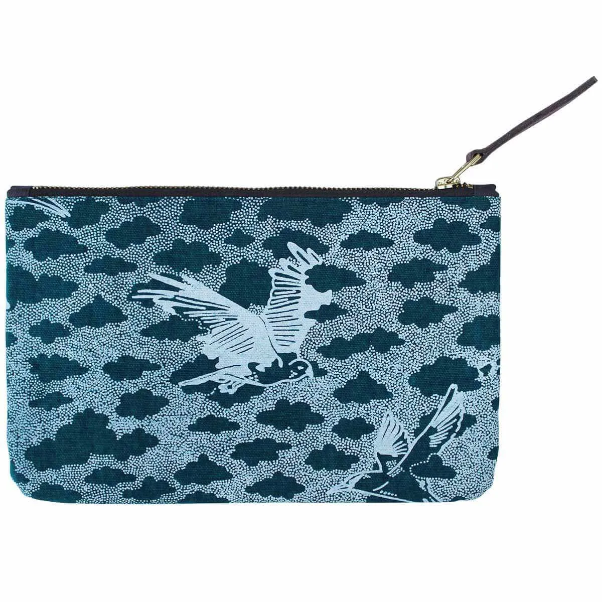 Blue Bird Print Pouch