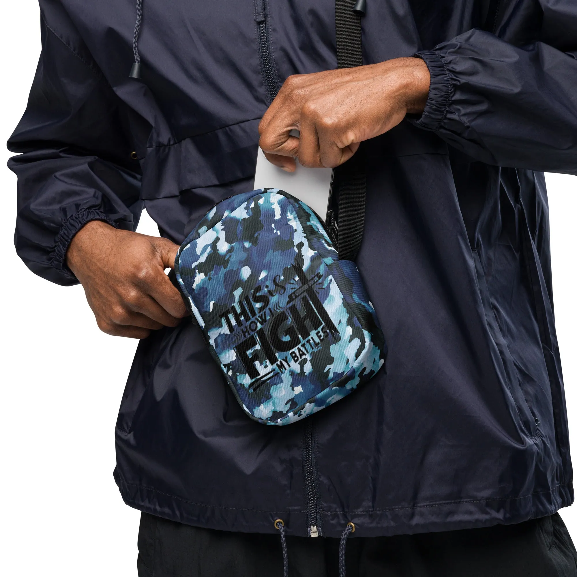 Blue Camo Utility crossbody bag