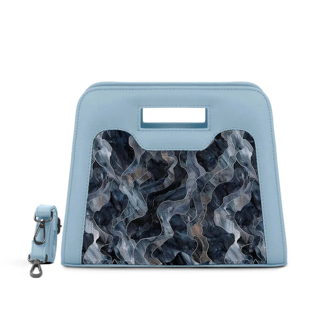 Blue Chic Peek Handbag Dark Watercolor