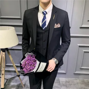 Bohemian Chic Wedding Guest Men Attire Striped Slim Suit Boutique Suit Three-Piece Suit Business Casual Formal Wear