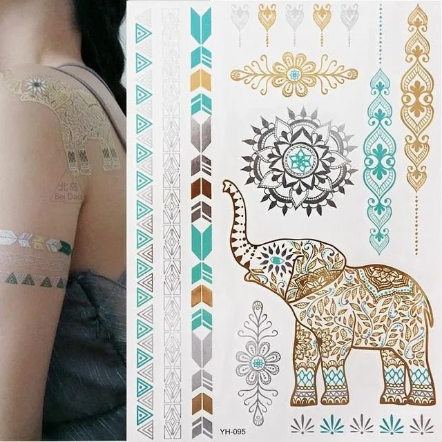 Boho Bohemian Dreams Stunning Metallic Waterproof Temporary Tattoos