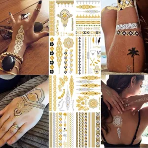 Boho Bohemian Dreams Stunning Metallic Waterproof Temporary Tattoos