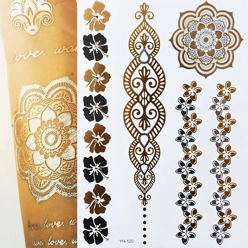 Boho Bohemian Dreams Stunning Metallic Waterproof Temporary Tattoos