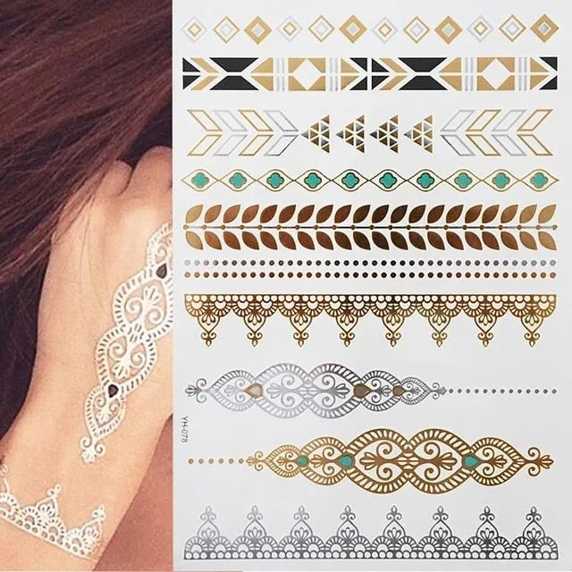 Boho Bohemian Dreams Stunning Metallic Waterproof Temporary Tattoos