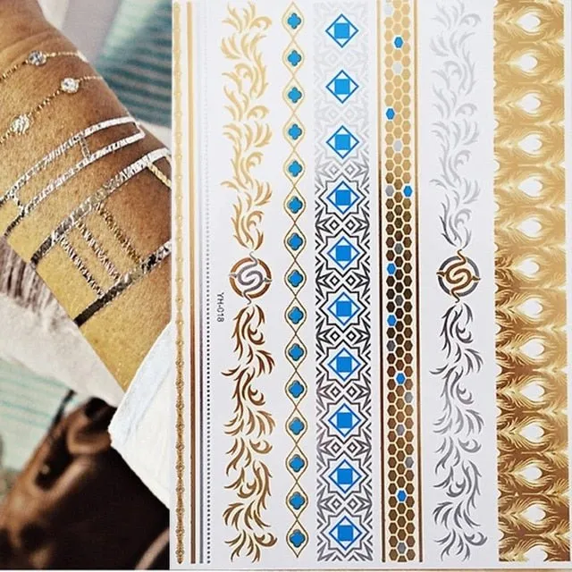 Boho Bohemian Dreams Stunning Metallic Waterproof Temporary Tattoos