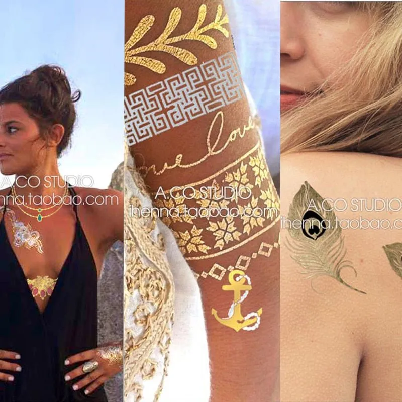 Boho Bohemian Dreams Stunning Metallic Waterproof Temporary Tattoos