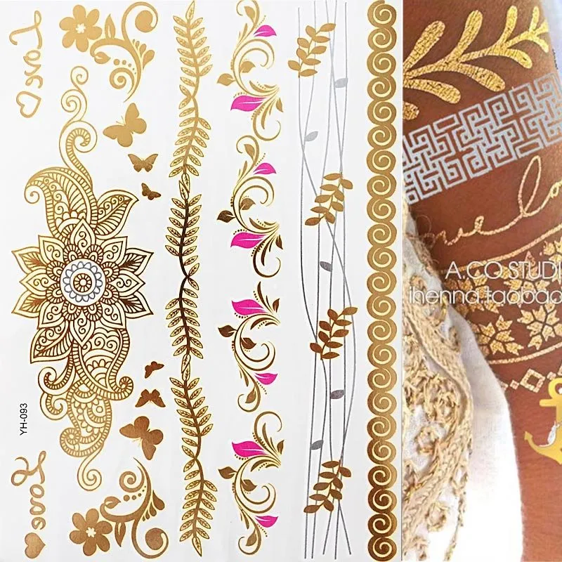 Boho Bohemian Dreams Stunning Metallic Waterproof Temporary Tattoos