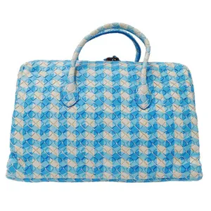 Bottega Veneta Intrecciato Blue Leather Bag