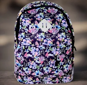 BP725 - Blue Floral Canvas Backpack