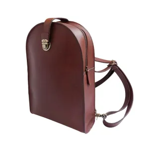 Brown Leather Dome Backpack