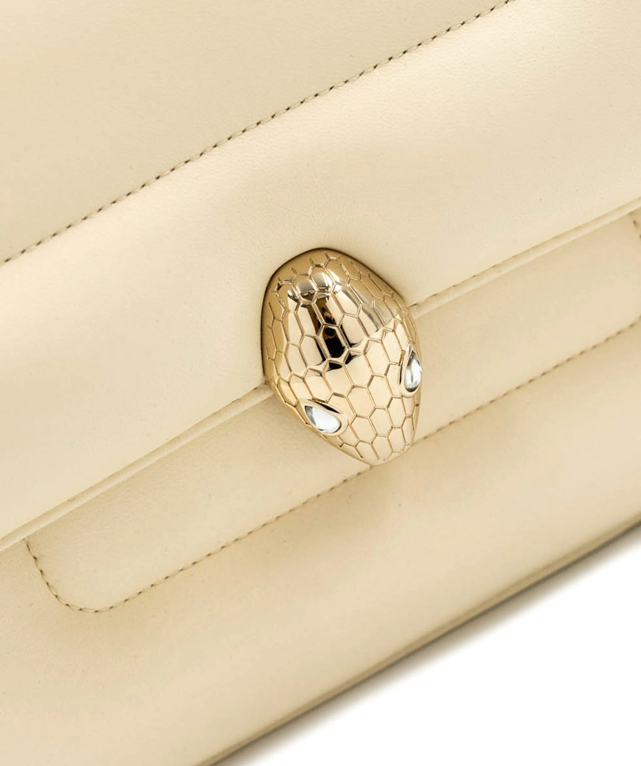 Bulgari serepenti cream and gold top handle bag ALC0103